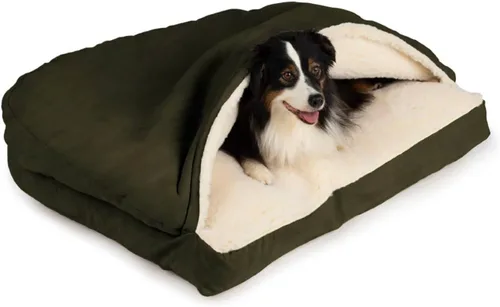 Vista 12 de Snoozer Pet Products Cama de lujo para perros estilo cueva rectangular con microserraje, pequeña, antracita