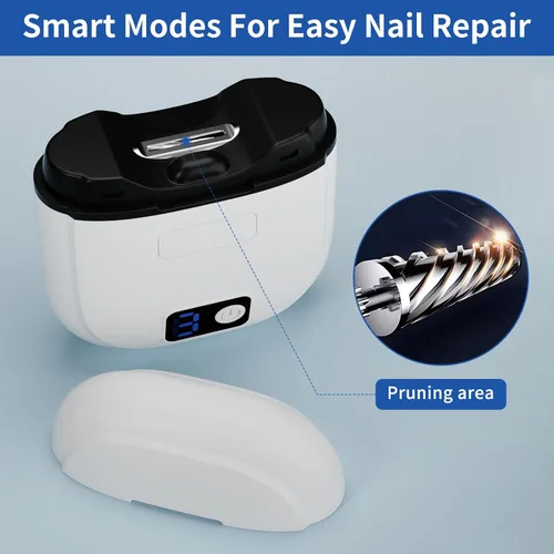 Vista 4 de Cortaúñas eléctrico automático para uñas de los pies, cortaúñas eléctrico inteligente, engranajes de 3 velocidades ajustables con luz LED