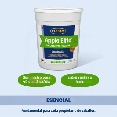 Vista 4 de Farnam Suplemento de electrolitos en polvo Apple Elite para caballos, reemplaza minerales vitales, fomenta la hidratación, sin azúcar añadida, 5
