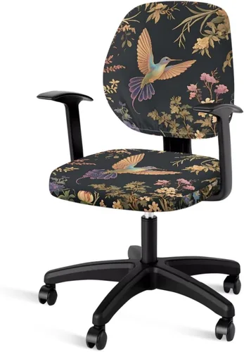 Vista 48 de Funda protectora elástica para silla de oficina con diseño de hongos artísticos, funda giratoria elástica para silla de escritorio, adecuada