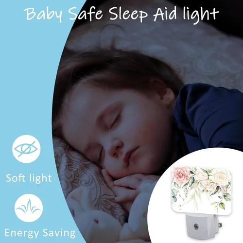 Vista 5 de Luz nocturna con luces vívidas de pared LED enchufable con sensor inteligente del anochecer al amanecer, para dormitorio, sala de estar, pasillo
