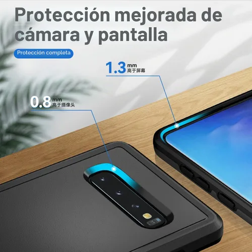 Vista 4 de Funda para Samsung Galaxy S10 Plus, con Protector de Pantalla [Probado contra Caídas de Grado Militar] Funda Protectora de Servicio Pesado