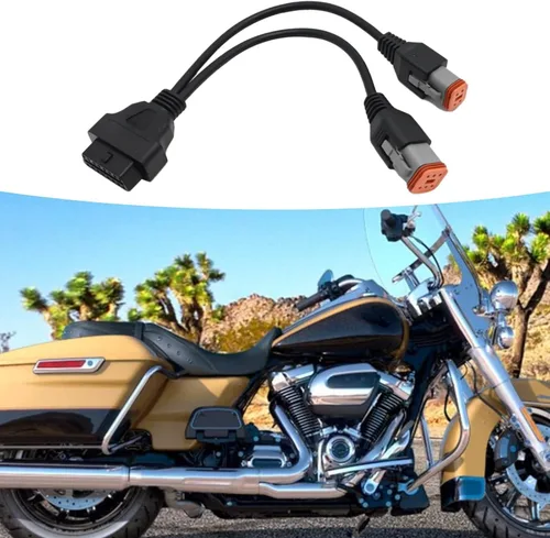 Vista 5 de Cable OBD2 de motocicleta de 4 pines + 6 pines OBD para motocicleta OBD de 4 pines + 6 pines 2 en 1 funciona con Harley Motor Motorrad