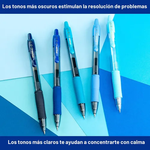 Vista 5 de Pilot G2 - Bolígrafos de gel premium roller, bolígrafos de gel de punta fina, paquete Boost Blue, los colores de la productividad, surtidos