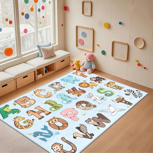 Vista 20 de Alfombras infantiles para sala de juegos, alfombra ABC de 2.5 x 4 pies para niños pequeños, alfombra de aprendizaje educativo, alfombra