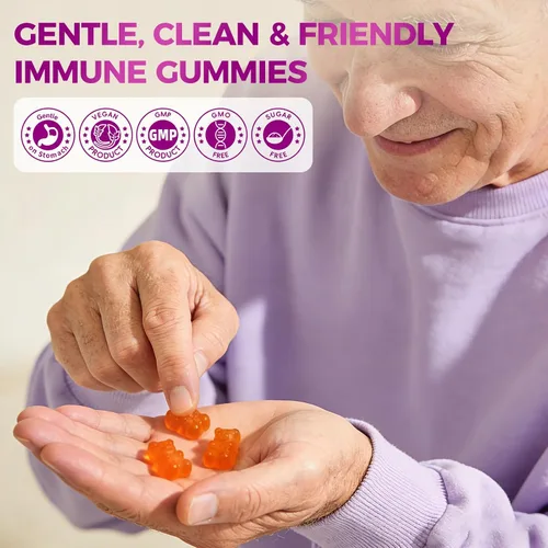 Vista 7 de Gomitas de quercetina, quercetina con bromelina, vitamina C, zinc y saúco, apoyo inmunológico de alta potencia, salud respiratoria y suplemento