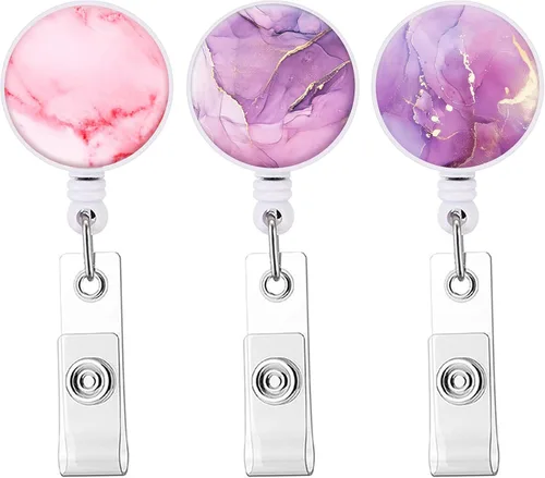 Vista 11 de Carrete de insignia retráctil lindo porta insignias con clip de cocodrilo carretes de insignia decorativos con nombre de enfermera en porta tarjetas