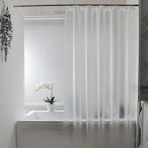 Vista 21 de AooHome Eva - Forro de ducha pequeño de 36 x 72 pulgadas, cortina de baño transparente de calibre 8 con ganchos, imanes inferiores, impermeable