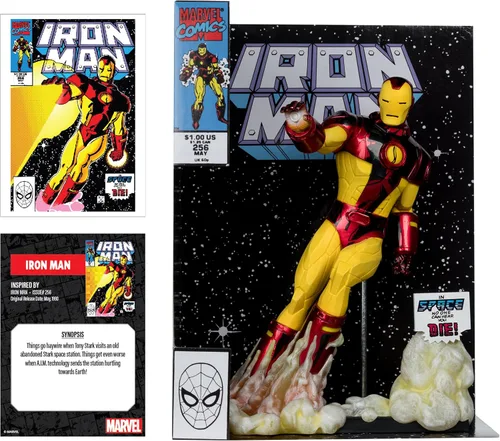 Vista 7 de McFarlane Marvel Iron Man - Juguete coleccionable a escala 1:6 con escena y cómic (Iron Man #256)