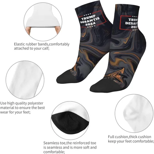 Vista 5 de GDJF Trump Desantis 2024 Ankle Socks Winter Low Cut Sports Warm Breathable Comfort Casual Socks For Mens And Womens 1