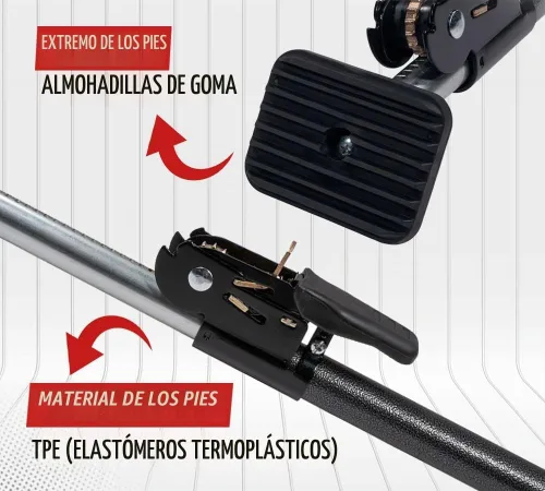 Vista 4 de Mytee Products Barra de Bloqueo de Carga Ajustable de Servicio Pesado de 40"-70" con Barra Divisora de 16" y Red de Almacenamiento para Sujeción
