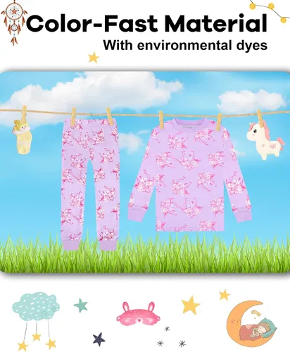 Vista 7 de Pijamas de Navidad para niños y niñas de 18 meses-12 años, ropa de dormir 100% algodón