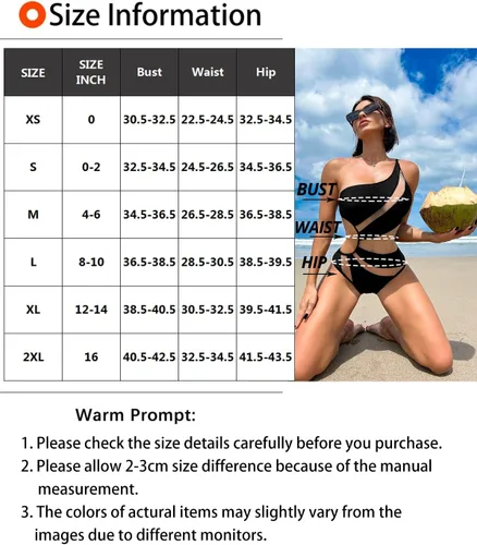 Vista 4 de Swmmer Liket - Traje de baño de una pieza para mujer, sexi, de un solo hombro, tipo monokini, que estiliza la figura y de malla