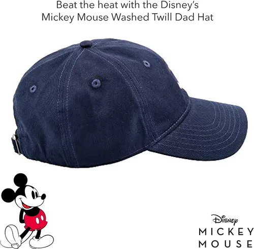 Vista 5 de Concept One Disney Mickey Mouse - Gorro de béisbol ajustable de algodón de sarga lavada Azul