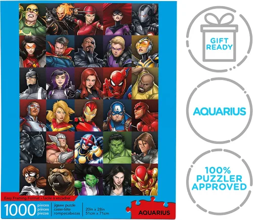 Vista 7 de AQUARIUS Marvel Puzzle Superheroes (rompecabezas de 1000 piezas) – Mercancía y coleccionables con licencia oficial de Marvel, sin deslumbramiento