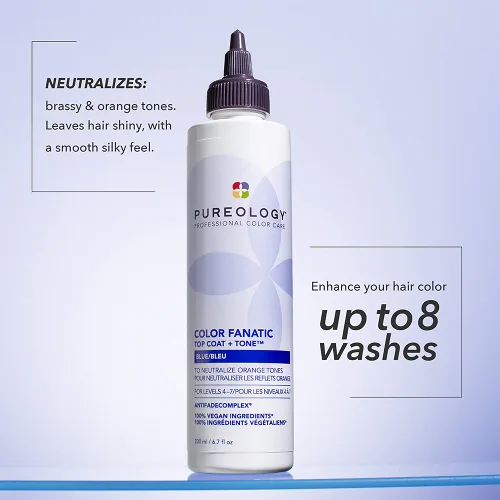 Vista 4 de Pureology Color Fanatic Top Coat + Tone - Mantiene el tratamiento del color del cabello, suaviza, restaura la vitalidad y añade brillo