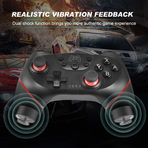 Vista 4 de ASTARRY Controlador inalámbrico Pro compatible con Switch LiteSwitch OLED (rojo)