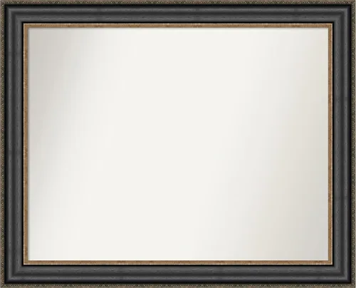 Vista 677 de Amanti Art Espejo personalizado, espejo de baño negro puente, espejo de pared o espejo de tocador de baño sobre el fregadero (26 x 26 pulgadas)