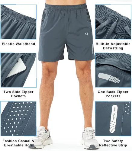Vista 3 de NORTHYARD - Pantalones cortos deportivos para correr para hombres, ligeros, de secado rápido, 7, 5 o 9 pulgadas, para senderismo, deportes, gimnasio