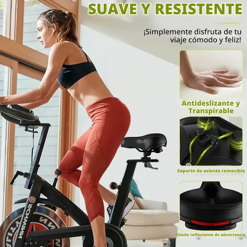Vista 5 de Asiento de bicicleta, asiento de bicicleta más cómodo, doble absorción de golpes, espuma viscoelástica, impermeable, silla de montar de bicicleta