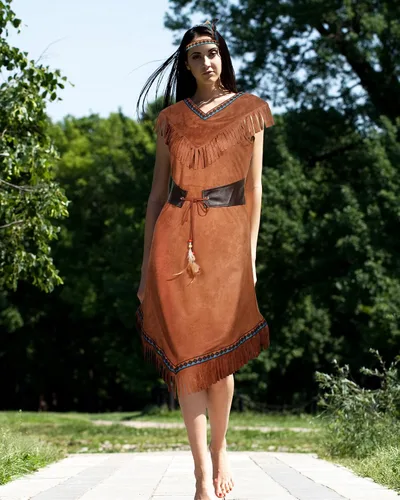 Vista 7 de Women's Halloween Costume Native Maiden Princess Outfit for 60s 70s Girls Lady Halloween Cosplay Dress