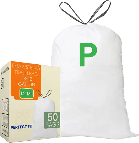 Vista 20 de Code Q - Bolsas de basura resistentes con cordón de 13 a 17 galones, compatibles con Simplehuman Code Q, bolsas de basura de 13-17 galones