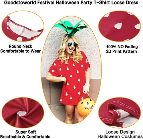 Vista 5 de Goodstoworld - Camisetas divertidas estampadas de frutas y alimentos para fiestas de Halloween.