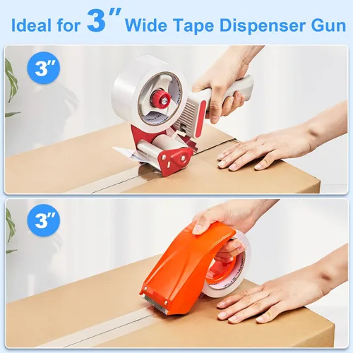 Vista 4 de JARLINK - Cinta de embalaje transparente (6 rollos), cinta de embalaje resistente para envíos, embalajes, mudanzas y sellados; cada rollo mide 2,7