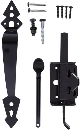 Vista 2 de National Hardware Pestillo de pulgar de puerta resistente, acero, negro Candado para mayor seguridad con fácil operación de prensa de pulgar