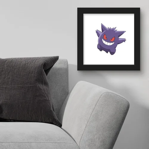 Vista 4 de Gallery Pops Pokemon - Arte de pared de Gengar, versión enmarcada negra, 12 x 12 pulgadas