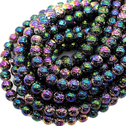 Vista 16 de Cuentas de ágata de pavo real natural de 0.236 in, cuentas redondas lisas de materiales de bricolaje, pulsera, collar, aretes, fabricación de joyas