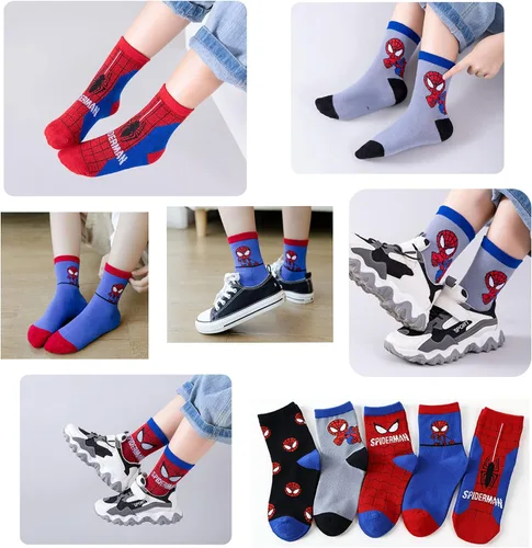 Vista 5 de HJIAYAN 5 pares de calcetines de algodón para niños y niñas 3-56-8 años, Nhwz