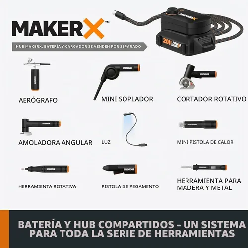 Vista 7 de Kit de herramientas de manualidades - Mini herramienta giratoria, pistola de aerógrafo con compresor para lijado, tallado, grabado, pintura, batería