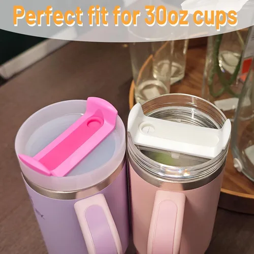 Vista 6 de Paquete de 2 tapas de vaso de 30 onzas de repuesto para vasos Stanley Cup, tapas de repuesto para vasos Stanley de viaje, a prueba de derrames