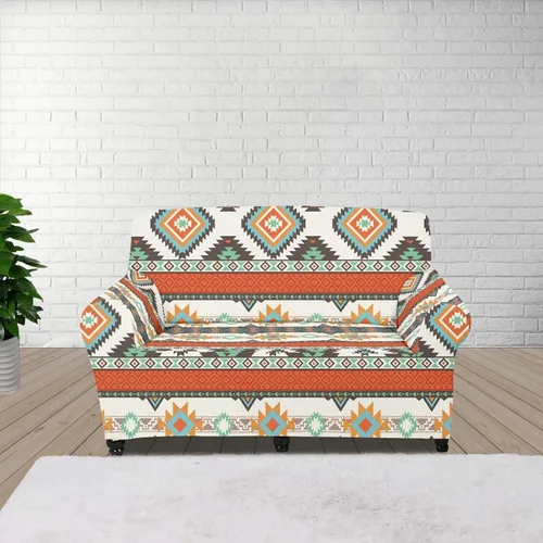 Vista 40 de Funda de sofá de Seater, estilo bohemio, antiarañazos, diseño tribal navajo, nativo americano, diseño tribal, funda de sofá, lavable, elástica