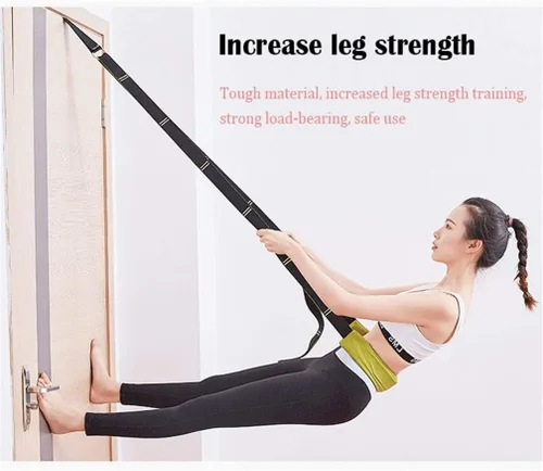 Vista 7 de Correa de estiramiento de yoga, fitness, correa de estiramiento de flexibilidad de puerta, mejora la flexibilidad de la pierna, cintura y espalda