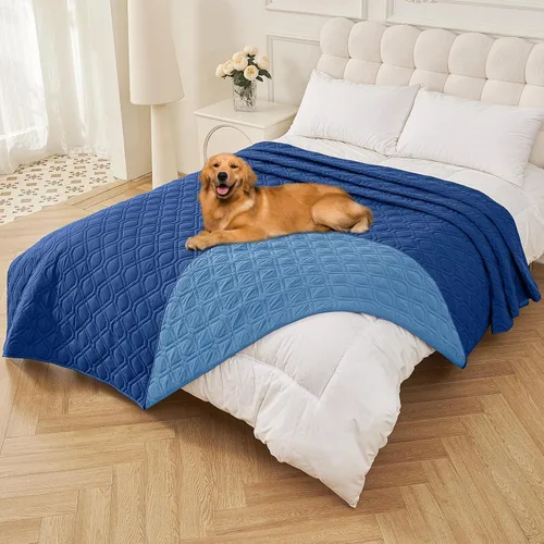 Vista 102 de Smiry Funda Impermeable para Cama de Perro Manta para Mascotas, Manta Suave y Lavable para Perros para Muebles Cama Sofá Sofá Reversible, a Cuadros