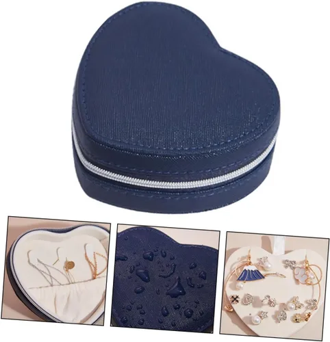 Vista 5 de Holibanna 4pcs jewelry box travel jewelry earring travel case heart jewelry necklace ring holder stud earring organizer earring gift case jewelry