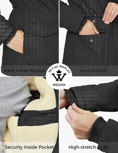 Vista 6 de WenVen - Chaqueta de algodón con capucha para mujer