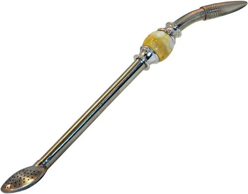 Vista 2 de RECHERE Acero inoxidable Yerba Mate Tea Bombilla Calabaza Beber Paja Filtro Plata (Negro)