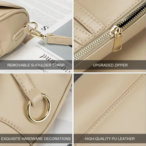 Vista 4 de JBB Bolso de hombro para mujer, bolso de mano, bolso cruzado pequeño, bolso de mano, bolso de mano de piel sintética