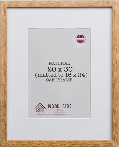 Vista 17 de Marcos de fotos de madera de roble de 11 x 17 pulgadas con paspartú para 9 x 15 pulgadas, marco de fotos de madera maciza natural para colgar