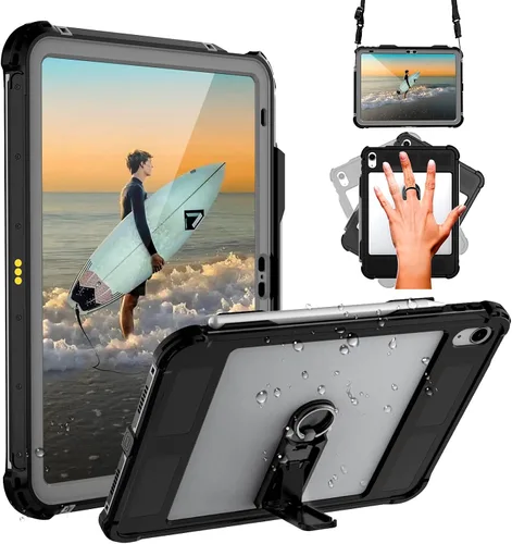 Vista 14 de Funda impermeable compatible con iPad Air de 11 pulgadas (M2)/5ª/4ª generación de 10.9 pulgadas, funda protectora de cuerpo completo con protector