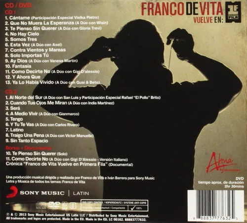 Vista 2 de Franco De Vita Vuelve en Primera Fila