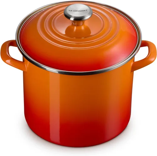 Vista 24 de Le Creuset - Olla tradicional esmaltada en acero, 12 cuartos de galón, Oliva con pomos de acero inoxidable