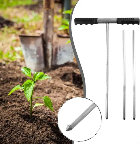 Vista 6 de Varilla de sonda de suelo de acero inoxidable de 32 a 48 pulgadas ajustable para localizar tuberías subterráneas de tanque séptico y herramienta