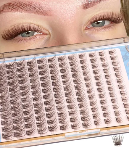 Vista 32 de Extensiones de pestañas en racimo naturales DIY, extensiones de pestañas en racimo con curva C, extensiones de pestañas en racimo para ojo de gato