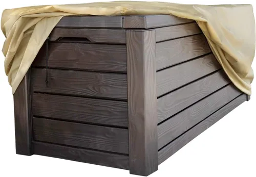 Vista 3 de Cubiertas resistentes para caja de cubierta, cubierta de caja de cubierta para exteriores para todas las estaciones (negro, grande)