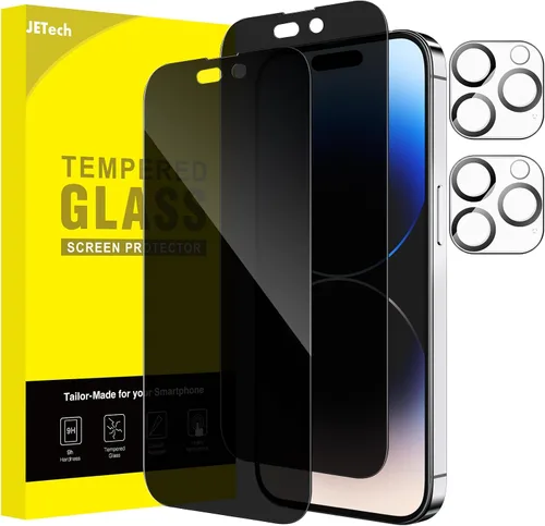 Vista 18 de JETech Protector de pantalla de privacidad para iPhone 11 de 6.1 pulgadas con protector de lente de cámara, película de vidrio templado antiespía