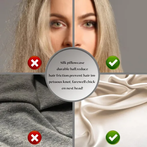 Vista 5 de Funda de almohada de seda de morera para cabello y piel, con cremallera oculta, suave, transpirable, suave, refrescante, fundas de almohada de seda